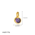 Detailed view of 18K gold pendant with purple gemstone and clear size measurements - No. 8 Pendant (Light Purple)