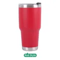 30oz red matte stainless steel vacuum insulated tumbler with clear lid for car cup holders - 30oz / Powder Coated Red