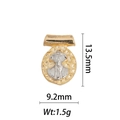 Versatile 18k gold and silver plated pendant DIY accessory measuring 13.5mm by 9.2mm - DZ-1142-Gold Edge Silver Figure B