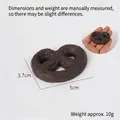 Chocolate brown pretzel keychain charm made of resin with 5cm length size details - Deep Coffee Heart Cookie - No Ring