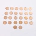 Set of 26 rose gold stainless steel 12mm round alphabet charms from A to Z with mirror finish - Rose Gold 12mm Thicker / Letter Y