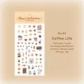 Koffie thema decoratieve stickers voor journaling en DIY planners handgetekende stijl - Koffieleven