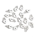 Set of silver heart-shaped lock pendants with loop and keyhole for DIY jewelry making - 10X18mm (Heart Lock)