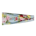 Floral print sports headband in light blue fabric with pink and yellow flower patterns - 18# Light Blue Floral