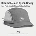 Gray five-panel baseball cap with white mesh side panels and explore nature logo - Adjustable (55-59cm) / Gray