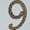 Sparkling number 9 rhinestone headband decoration with silver metal finish for birthday party - Number 9 Topper / Silver