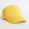 Classic bright yellow cotton baseball cap with structured six-panel design and top eyelets - One Size / Yellow