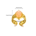 Detailed dimensions of a vintage 18K gold-plated stainless steel ring with orange stone - Orange Gemstone Hollow Chain Style (JZ6962G)