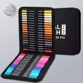 36-color dual tip watercolor marker set with portable black zipper carrying case - Black Barrel 36 Colors CD Case
