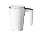 White automatic magnetic stirring coffee mug with LED temperature display on handle - LCD Display Style / White