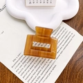 Pince à cheveux carrée en acétate ambre avec un design géométrique minimaliste - Café Clair