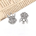 Pair of antique silver angel charms in vintage alloy finish for DIY jewelry crafts - Angel-15x21mm-1.7g-17366