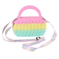 Borsa a tracolla pop fidget cuore sfumato rosa giallo verde con cinturino arcobaleno - Macaron Con Tracolla