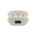 White open-ear bone conduction T7500 earbuds with digital display charging case - White (Digital Display)