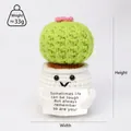 Handmade crochet cactus desk decor with inspirational quote card and cute smiling face - White Potted Plant S Card