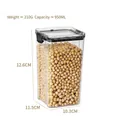 950ml large transparent food storage jar with black airtight lid for soybeans - Large 950ml