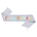 Fascia glitterata argento con scritta colorata It's my Birthday per compleanno - Taglia unica / Argento con testo colorato