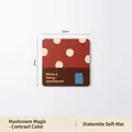 Square mushroom patterned diatom mud coaster, 21x21cm heat resistant absorbent table mat - Square Color Block Mushroom