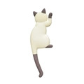 Cartoon Siamese cat magnetic fridge hook with cream and brown tail detail - A8-Siamese Cat