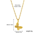 Tabella dettagliata delle taglie per collana con ciondolo a farfalla con dimensioni e catena - Fiocco