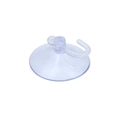 Gancho de ventosa transparente con base de vacío de PVC para superficies de vidrio - Ventosa con Gancho de Plástico / 2.5cm