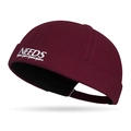 Burgundy cotton docker hat with white NEEDS embroidery and adjustable metal strap - Burgundy