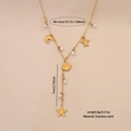Gouden rvs ketting met hangers van dolfijn, schildpad, schelp en zeester bedels - 1# Sint-jakobsschelp & Zeester / Goud