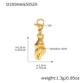 Gold stainless steel conch shell pendant charm with lobster clasp for DIY jewelry - Conch Charm (4pcs) / Gold