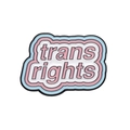 Trans Rights enamel pin with light blue pink and white waves on a white background - "Trans Rights" Slogan Style (XZ9553)