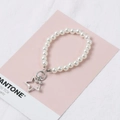 Chaîne en perles de verre blanches faites main avec pendentif étoile argentée - Étoile Argentée