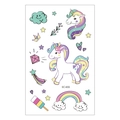 Waterproof cartoon unicorn temporary tattoo sticker for kids with rainbow and stars, model EC-655 - EC-655 (Unicorn)
