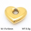 Golden heart-shaped stainless steel pendant 17x15mm for DIY jewelry making - Center Hole Gold Heart Pendant (KLJ8709-Z)