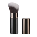 Retractable makeup brush with black gold handle and white brown bristles for blush - Small Mixed Color Slanted Head