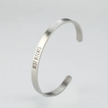 Matte silver 6mm C-shaped stainless steel cuff bracelet with Best Bitches engraving - Silver G2858-BEST BITCHES