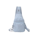 Borsa a tracolla azzurra plissettata da donna con ciondolo a forma di mostro di peluche - Con Ciondolo / Blu