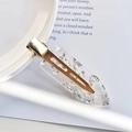 Detail of transparent acetate hair clip with silver glitter and gold metal base - 52# 7cm Clear Silver Sequins