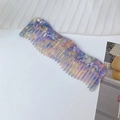Portable wavy acetate hair comb with purple and yellow marble pattern finish - 1# Floral Purple