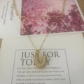 Vintage style gold layered paperclip necklace with iced-out letter U pendant charm - Letter U