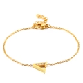 Elegante bracciale in oro inox con ciondolo lettera A impreziosito da cristalli - Stile Lettera V (KB117720-KLB)