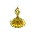 Détail du couvercle d'encensoir doré du Moyen-Orient avec gravures ajourées complexes - Sacré-Cœur A