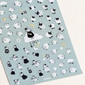 5D cartoon sheep and stars nail art sticker with black and white sheep patterns - Cartoon Sheep Style (KX040-1)