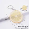 Creative yellow PVC lemon slice keychain with realistic texture and silver metal ring - 5.5cm Small Light Yellow Lemon Slice (Matte) - Keychain
