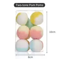 Set di 6 palline di peluche colorate per gatti in giallo, rosa e blu in astuccio - Stile Bicolore / Set da 12