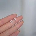 S925 sterling silver beaded wreath stud earrings in polished silver finish - Beaded Wreath / Silver