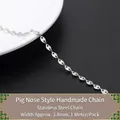 Chaîne nez de porc en acier inoxydable argenté 3,8 mm pour bijoux DIY paquet de 1 mètre - Chaîne Marina Graine de Café / 1 Mètre/Paquet (3.8mm)
