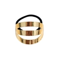 Minimalistisches Haargummi aus Goldmetall mit dreilagigem kreisförmigem Geometrie-Design - Gebürstetes Gold