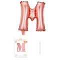 32 Zoll Roségold Buchstabe M Folienballon für Geburtstagsdeko mit Verpackung - Buchstabe M / Roségold