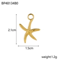 Detailed view of a golden starfish pendant with size 2.1cm x 1.5cm and textured finish - Gold Starfish (2.1cm)