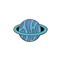 Cute planet enamel pin with blue and purple celestial patterns and a golden ring - Purple Planet (QHXZ128)