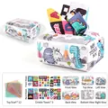 Dinosaur plush baby tissue box toy with twelve silk scarves and three crinkle papers - Dinosaur (12 Scarves + 3 Crinkle Papers)
